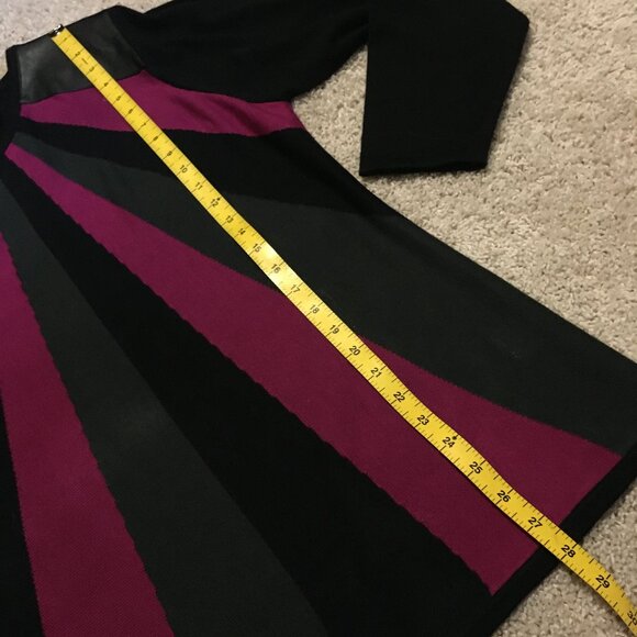 Vintage La Madona Faux Leather Shoulder Punk Sweater - Picture 11 of 12